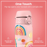 ION8 leak proof BPA free insulated water bottles 500ml / 17oz Rainbows