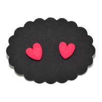 Σκουλαρίκια Hearts Καρδιά φούξια