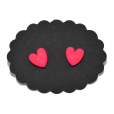 Σκουλαρίκια Hearts Καρδιά φούξια