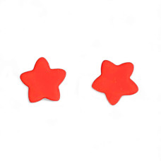 Σκουλαρίκια καρφωτά πορτοκαλοκόκκινα από πολυμερικό πηλό