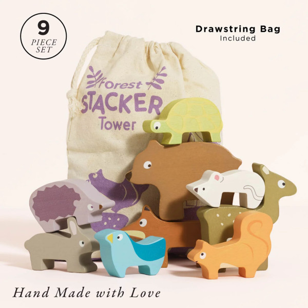 Le Toy Van Ξύλινα Παιχνίδια Wooden Stacking Animals Bag
