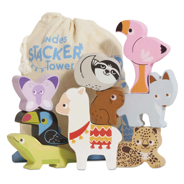 Le Toy Van Ξύλινα Παιχνίδια Wooden Stacking Animals Bag