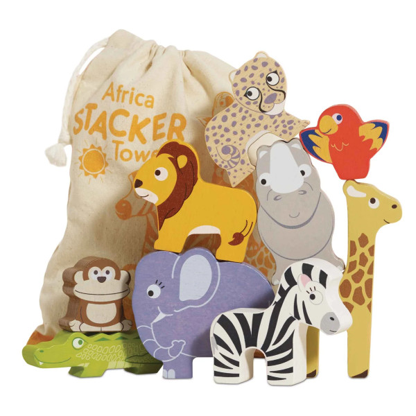 Le Toy Van Ξύλινα Παιχνίδια African Safari Stacking Animals Bag
