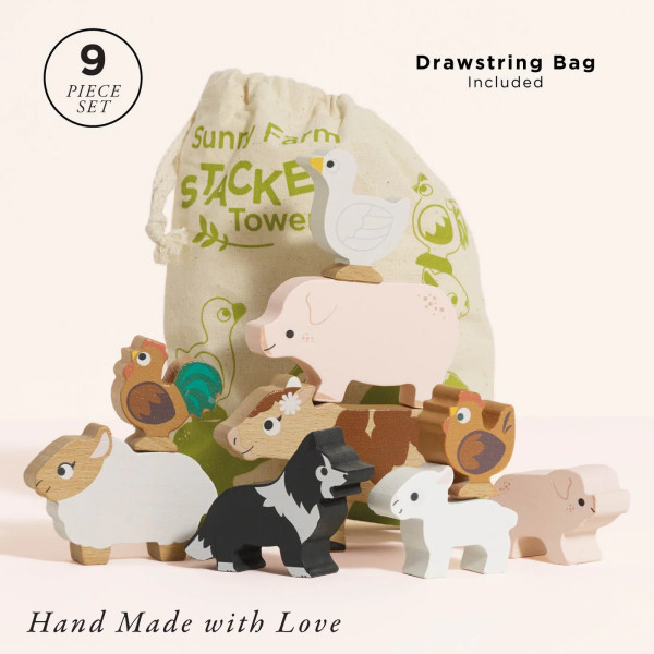 Le Toy Van Ξύλινα Παιχνίδια Farmyard Stacking Animals Bag