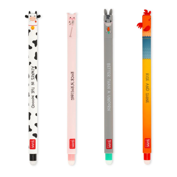 Legami Set of 4 Erasable Gel Pens Farm