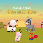 Legami Set of 4 Erasable Gel Pens Farm