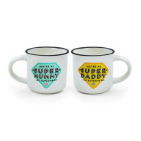 Legami Σετ 2 φλιτζανιών καφέ Super Mummy και Super Daddy Espresso For Two