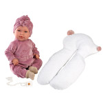 Κούκλα Abril Llorona  που κλαίει 42εκ Νεογέννητο με ήχους μωρού που κλαίει με μαξιλάρα