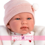 Κούκλα Llorens doll 44 cm Newborn Crying Tina with hood