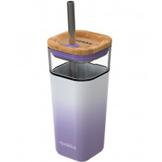 QUOKKA, GLASS LIQUID CUBE, LILAC GRADIENT, 540 ML, REUSABLE BOTTLES