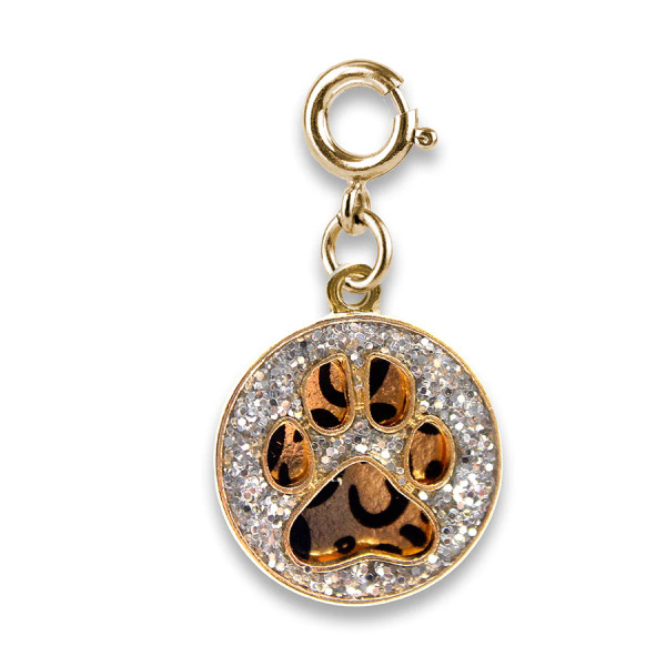 Charm It Gold Swivel Leopard Pawprint Charm