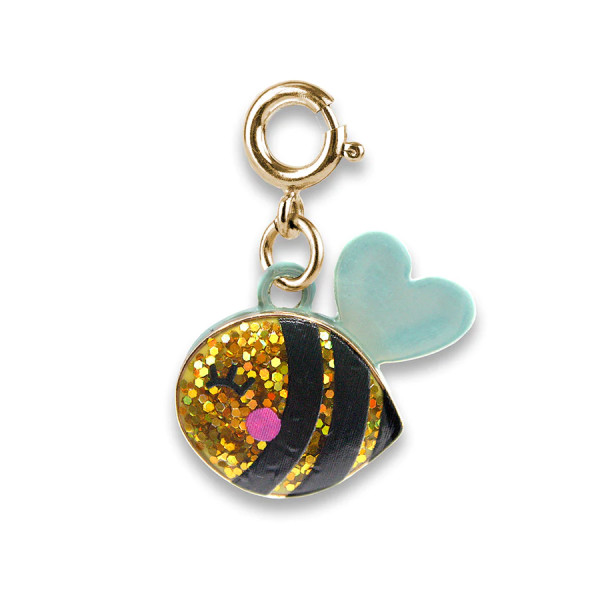 Charm It Gold Glitter Bee Charm