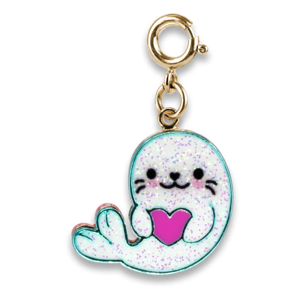 Charm It Gold Glitter Seal Charm