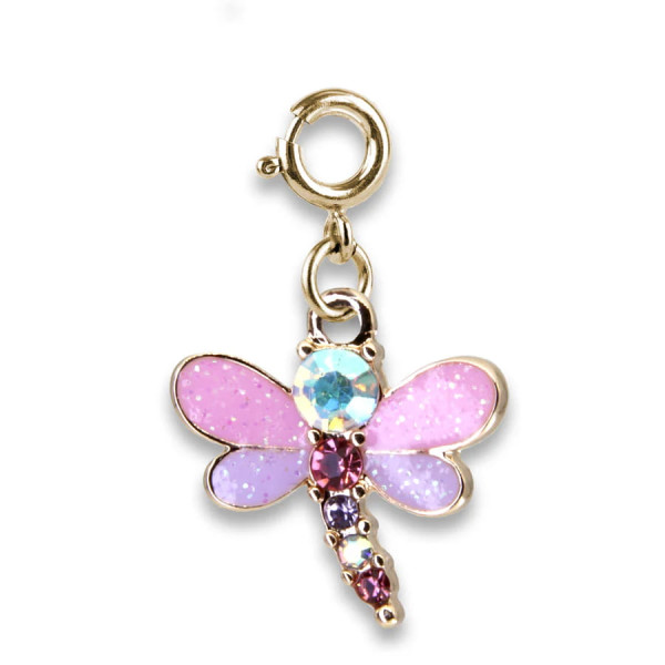 Charm It Glitter Gold Glitter Dragonfly Charm