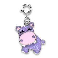 Charm It Glitter Swivel Hippo Charm