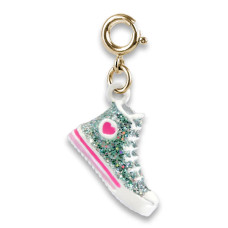 Charm It Gold Glitter High Top Sneaker Charm