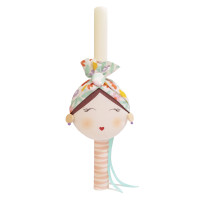 ΠΑΣΧΑΛΙΝΗ ΛΑΜΠΑΔΑ κοριτσάκι boho floral