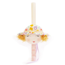 ΠΑΣΧΑΛΙΝΗ ΛΑΜΠΑΔΑ κοριτσάκι καπέλο floral