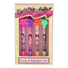 Gorjuss Rolling Stamp and Highlighter Pen Set In The Forest