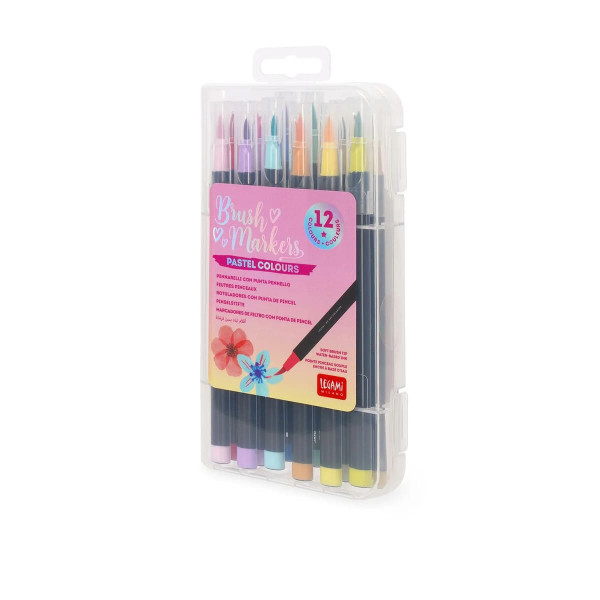 Legami Set of 12 Brush Markers Pastel tones