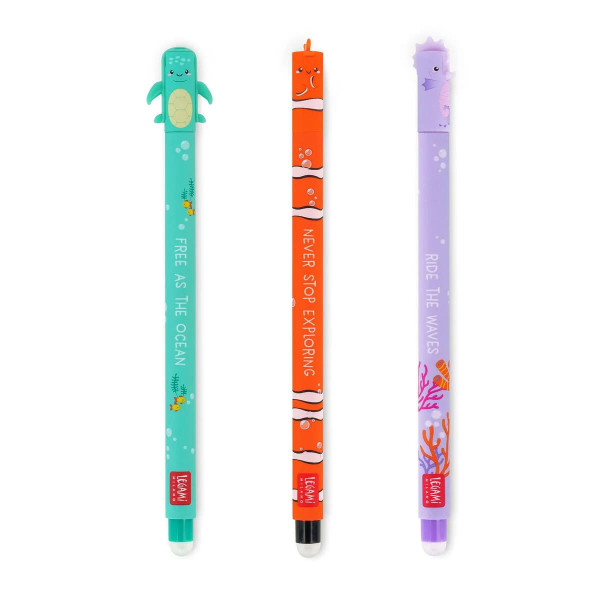 Legami Set of 3 Erasable Gel Pens Under the Sea Sea