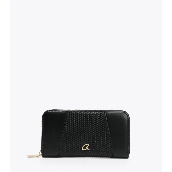 ΠΟΡΤΟΦΟΛΙ ADLEY ΜΕ ΑΝΑΓΛΥΦΟ ΜΟΤΙΒΟ HERRINGBONE BLACK