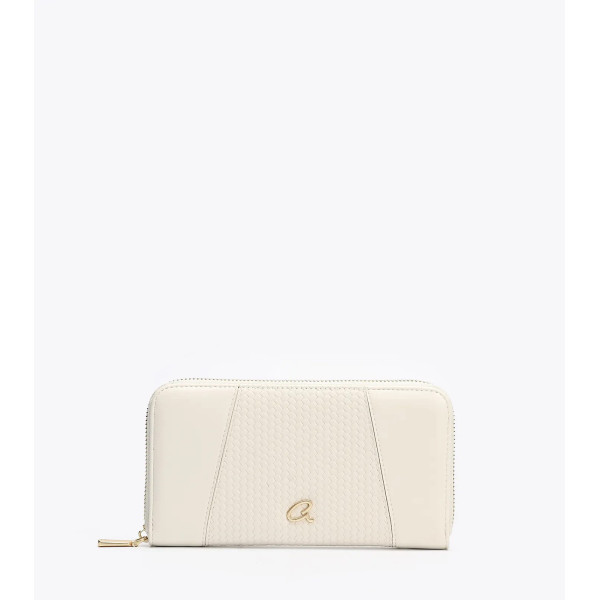 ΠΟΡΤΟΦΟΛΙ ADLEY ΜΕ ΑΝΑΓΛΥΦΟ ΜΟΤΙΒΟ HERRINGBONE WHITE