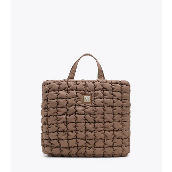 ΤΣΑΝΤΑ ΧΕΙΡΟΣ ΜΕ ΤΕΧΝΙΚΗ KAΠITONE PUFFER BROWN