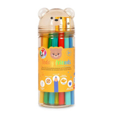 Legami Σετ 24 μολυβιών χρωματισμού με ξύστρα Teddy Friends